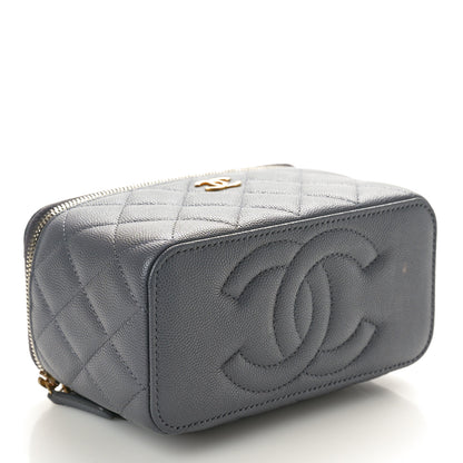 Chanel Caviar Quilted Chanel Way Top Handle Vanity Case With Chain Grey 4 of 11