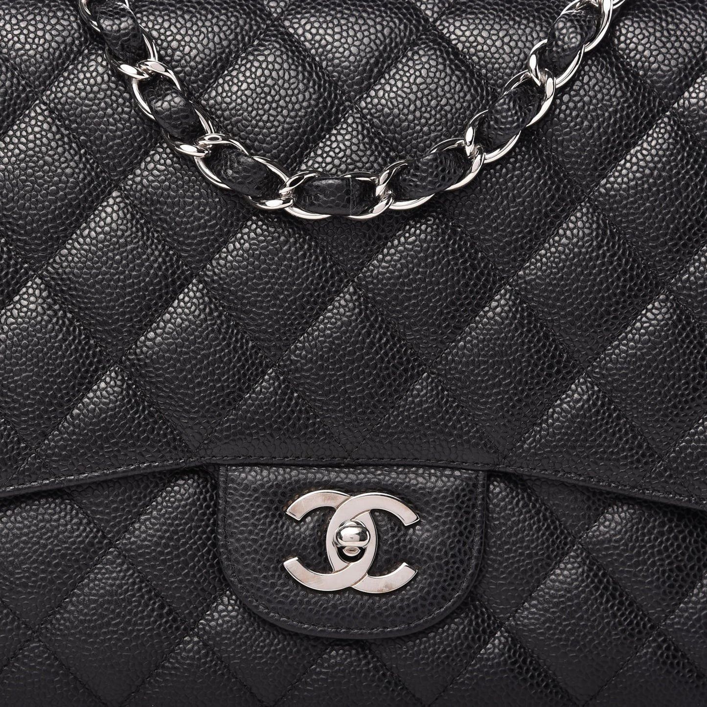 Caviar Quilted Jumbo Single Flap Black