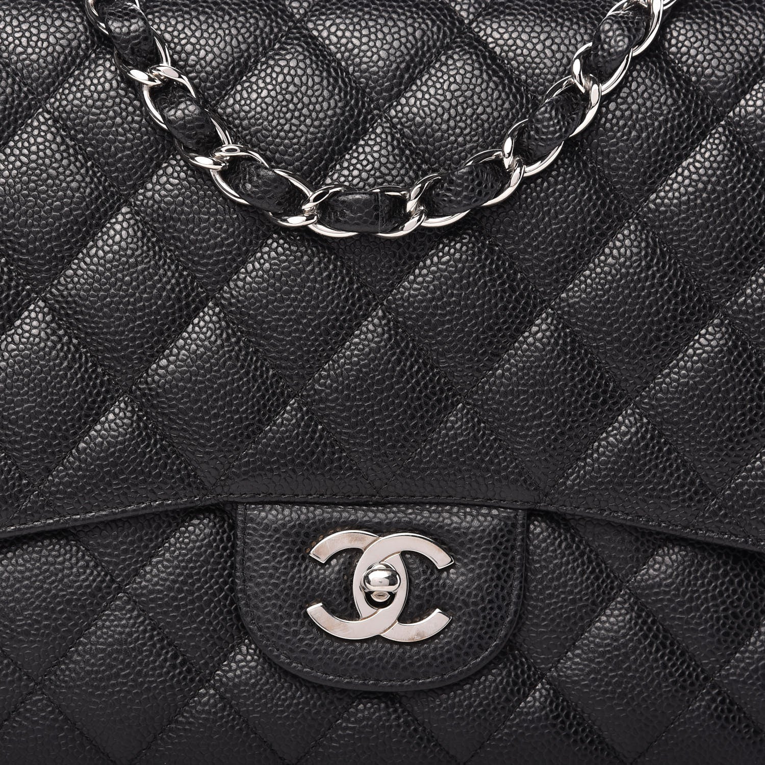 Chanel Caviar Quilted Jumbo Single Flap Black 10 of 11