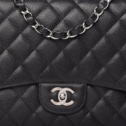 Chanel Caviar Quilted Jumbo Single Flap Black 10 of 11