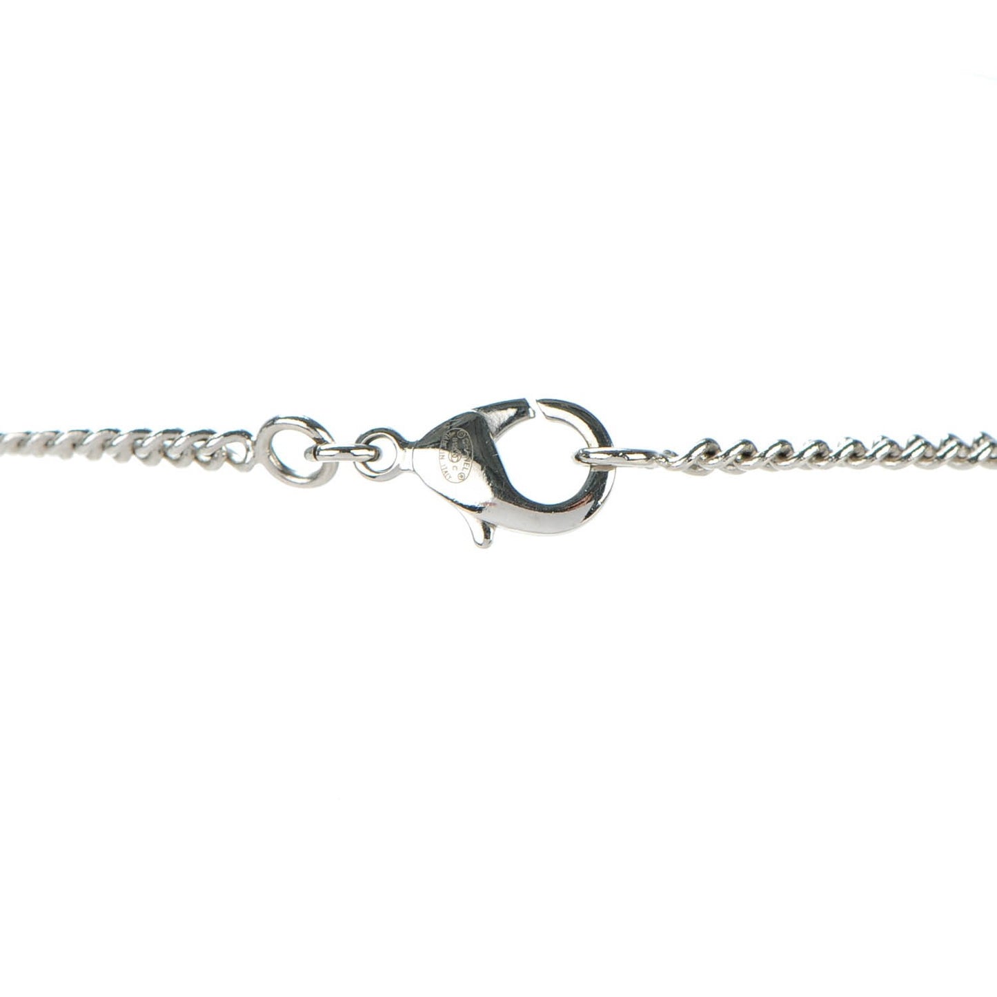Crystal Camellia CC Necklace Silver