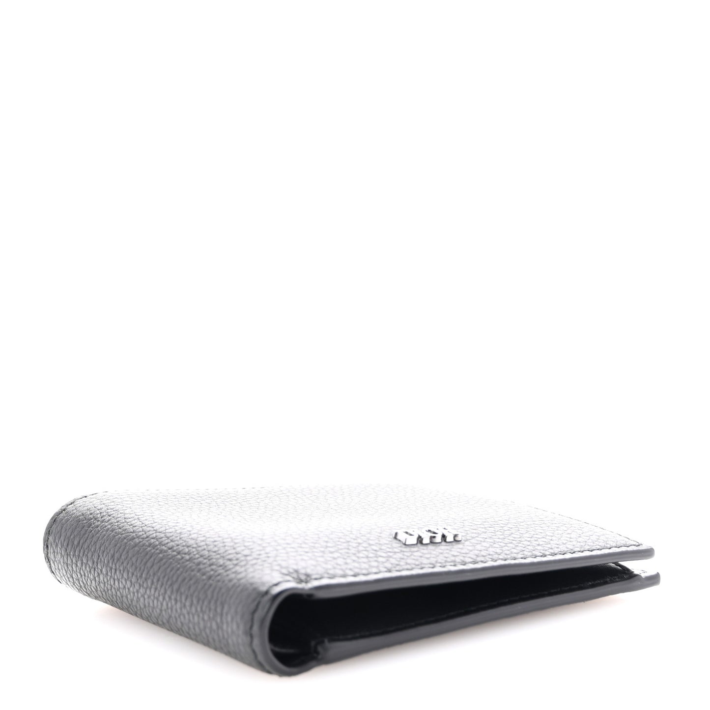 Grained Calfskin Bi-Fold Wallet Black