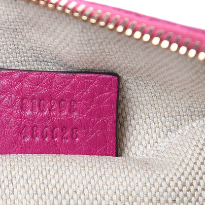Gucci Pebbled Calfskin Tassel Clutch Fuchsia 7 of 9