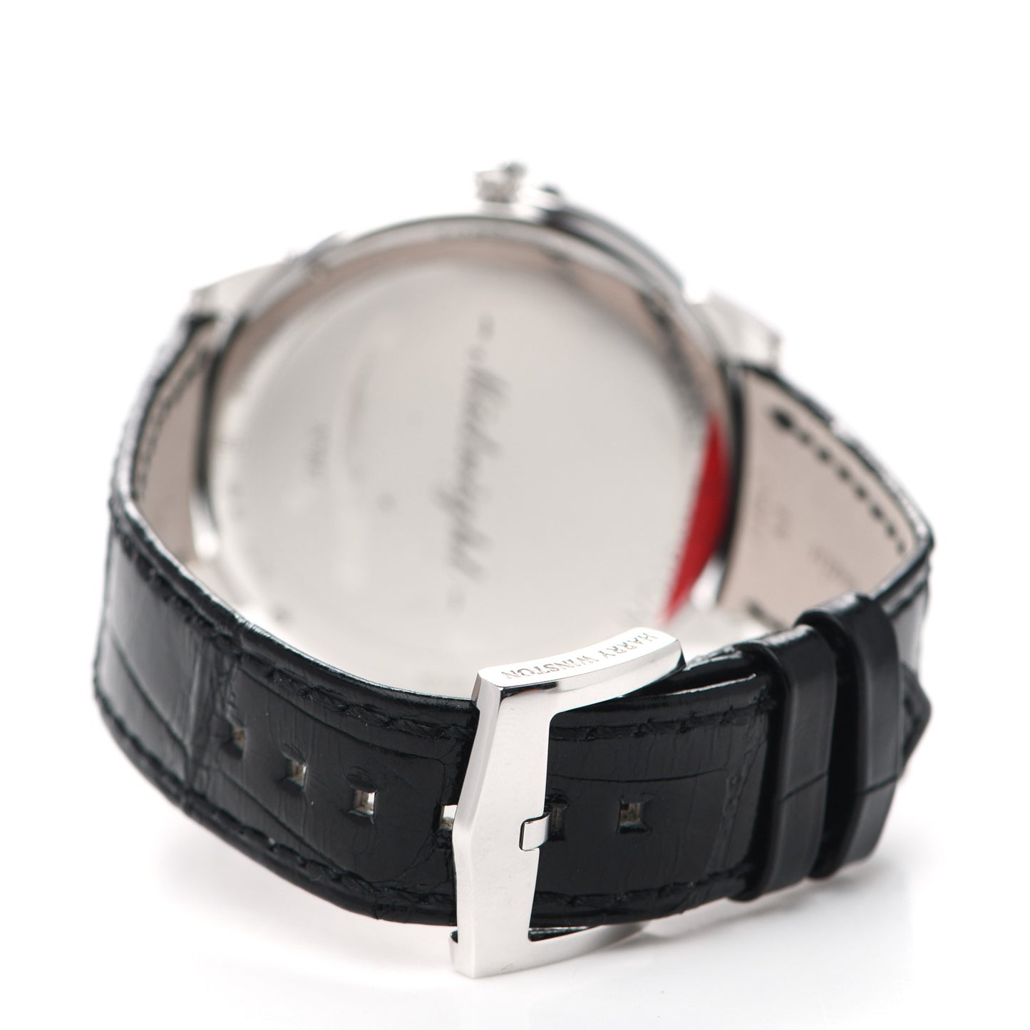 18K White Gold Alligator Diamond Bezel 39mm Midnight Moon Phase Quartz Watch