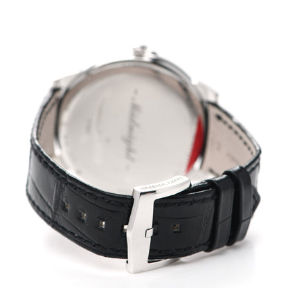 Harry Winston 18K White Gold Alligator Diamond Bezel 39mm Midnight Moon Phase Quartz Watch 2 of 4