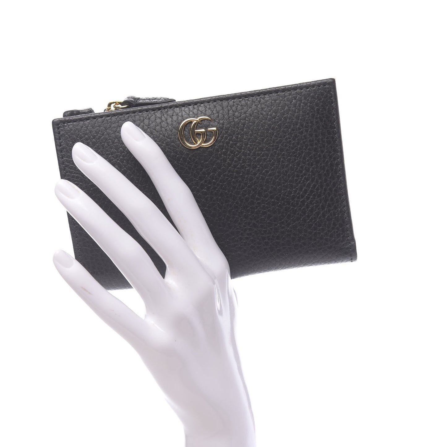 Dollar Calfskin GG Marmont Zipped Wallet Black