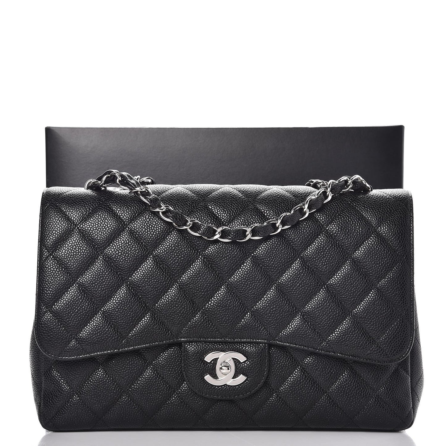 Caviar Quilted Jumbo Single Flap Black