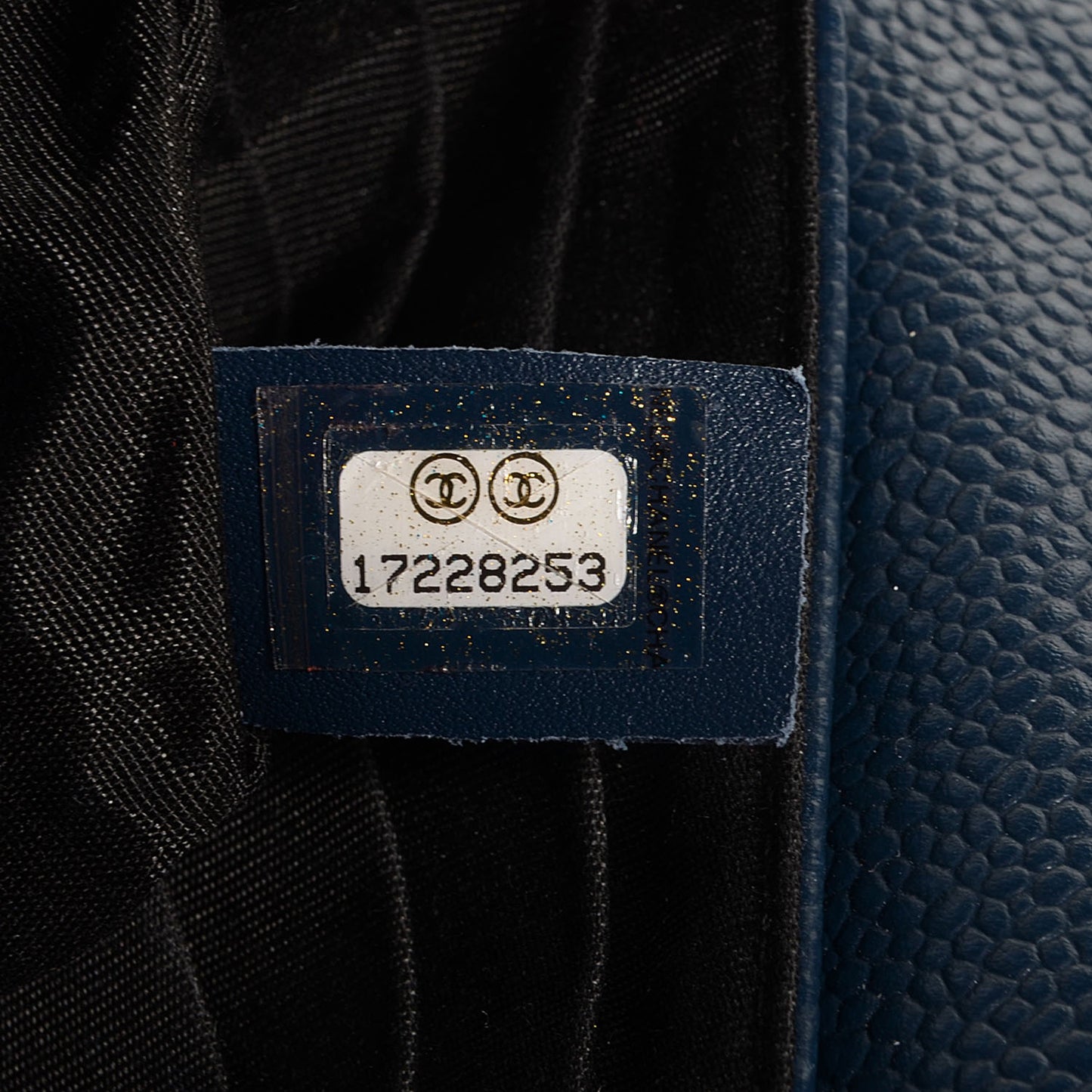 Caviar Half Moon Wallet On Chain WOC Navy Blue