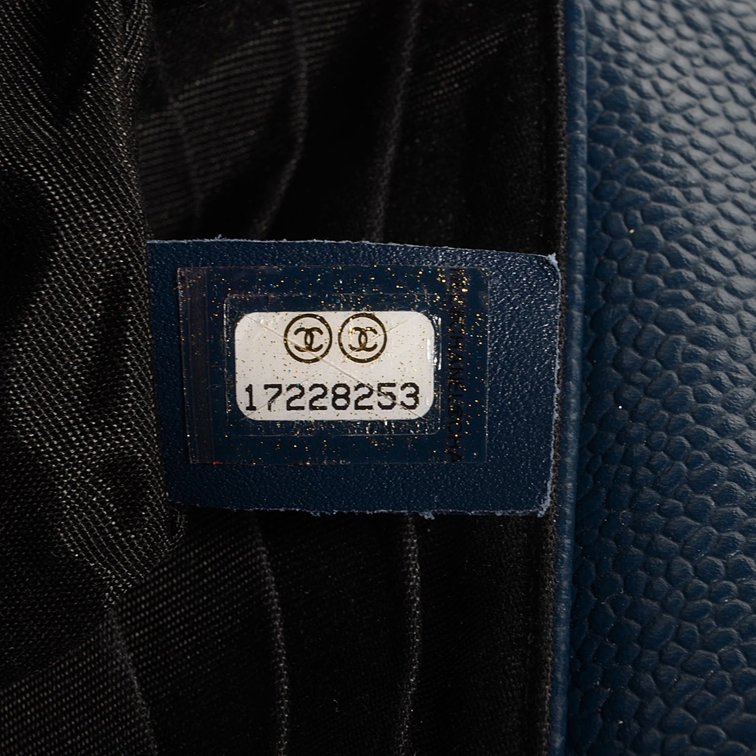 Chanel Caviar Half Moon Wallet On Chain WOC Navy Blue 9 of 9