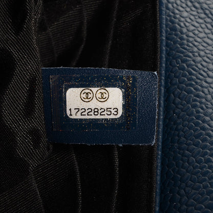 Chanel Caviar Half Moon Wallet On Chain WOC Navy Blue 9 of 9