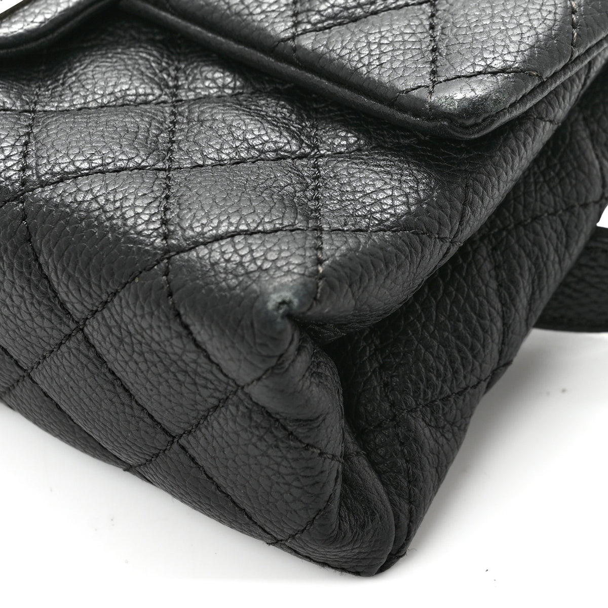 Chanel Grained Calfskin Quilted 2.55 Reissue Flap Belt Bag Clutch Black 11 of 13