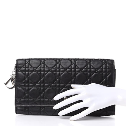 Christian Dior Lambskin Cannage Clutch Black 2 of 11