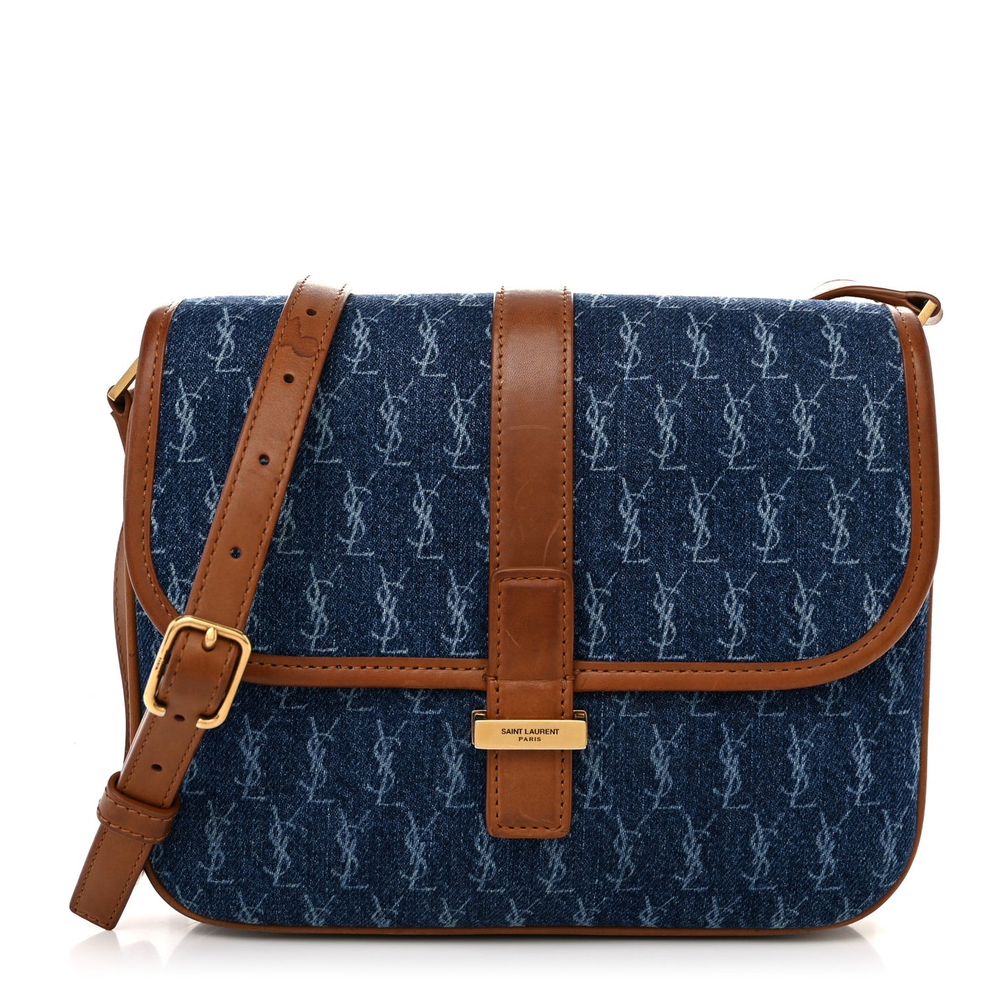 Suede All-Over Monogram Small Le Monogramme Satchel Denim