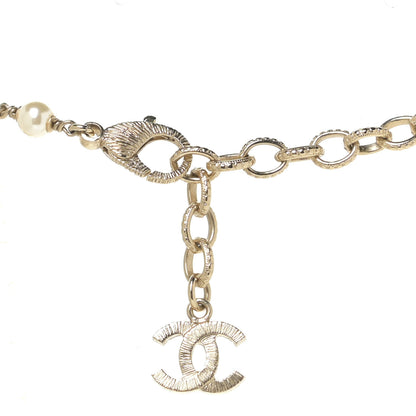 Chanel Crystal Baguette Pearl CC Cross Pendant Necklace Gold 5 of 6
