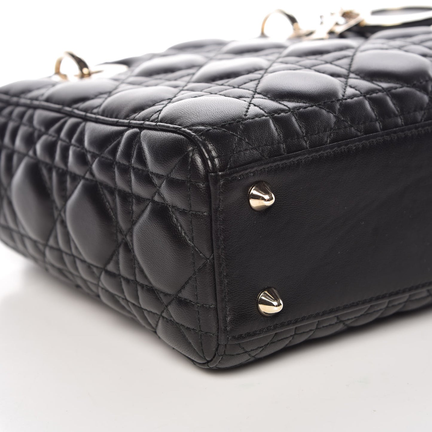 Lambskin Cannage Small Lucky Badges My Lady Dior Black