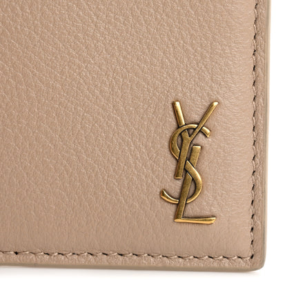 Saint Laurent Calfskin Tiny Cassandre Credit Card Case Dark Beige 12 of 12