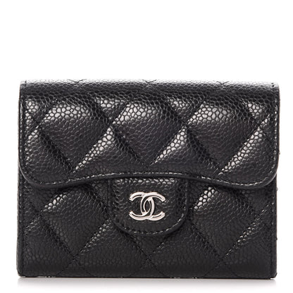 Chanel Caviar Quilted Flap Card Holder Wallet Black 1 of 9