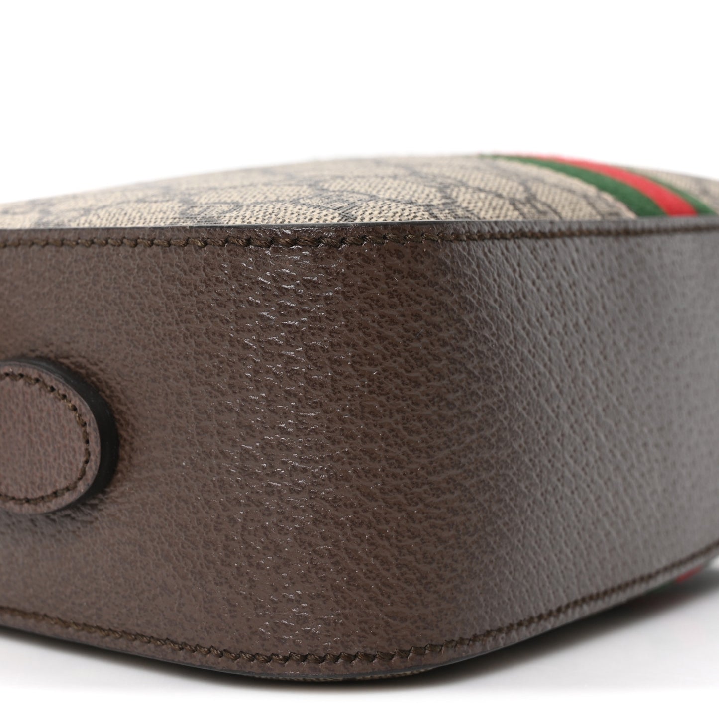 GG Supreme Monogram Textured Dollar Calfskin Web Ophidia Small Crossbody Bag Beige Ebony New Acero