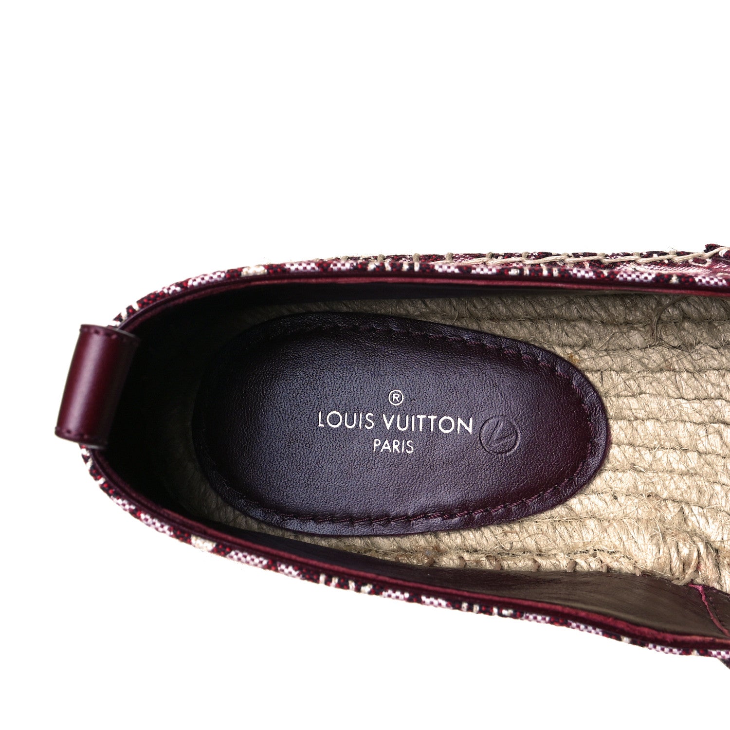 Louis Vuitton Jacquard Since 1854 Starboard Espadrille Flats 38 Bordeaux 6 of 10
