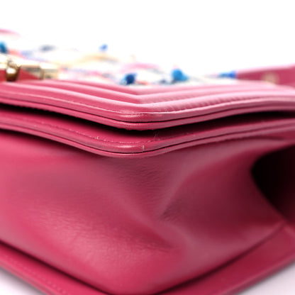 Chanel Lambskin Tweed Quilted Small Boy Flap Dark Pink 9 of 18