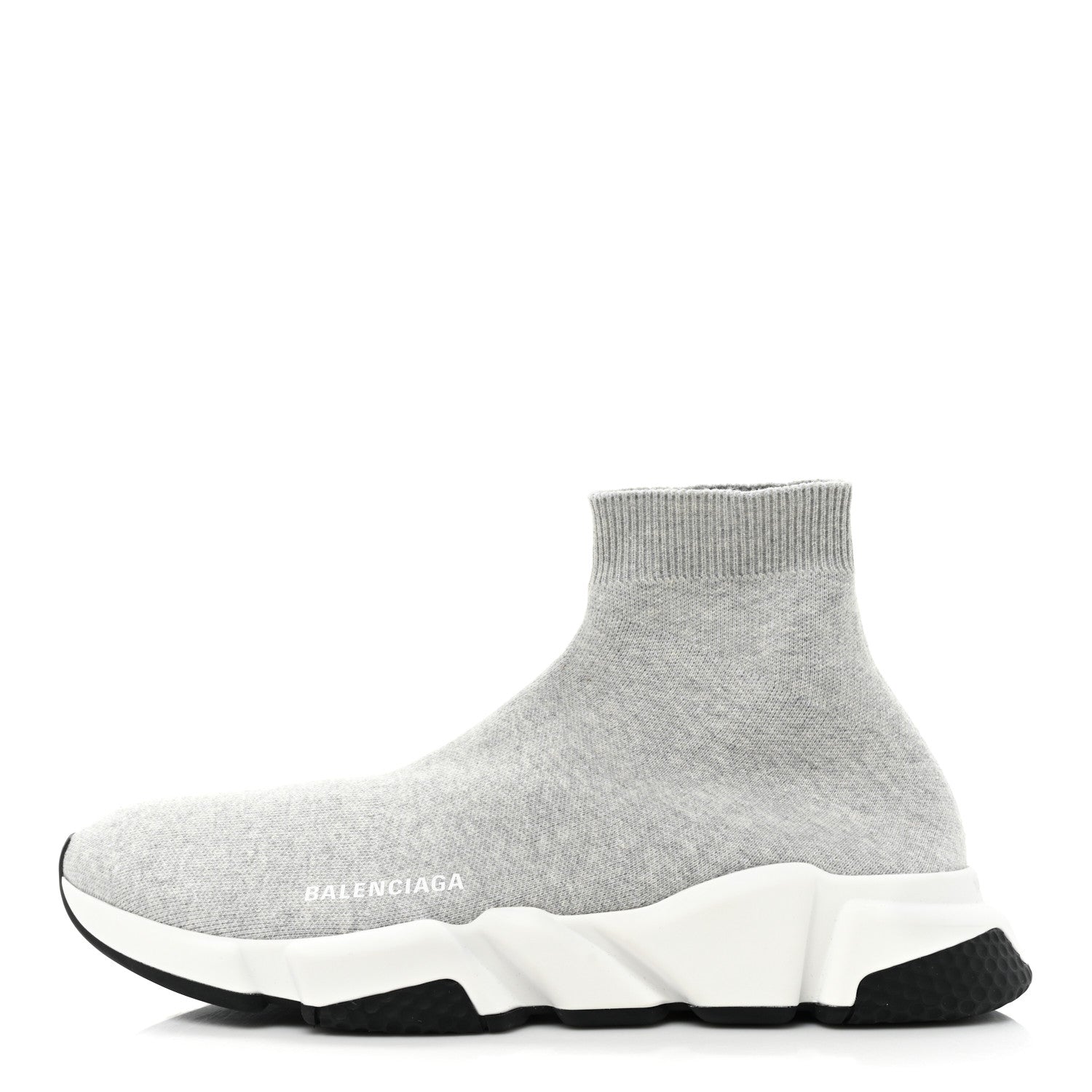 Balenciaga Sweatshirt Knit Bi-Color Sole Mens Speed Sneakers 12 Grey White Black 1 of 9