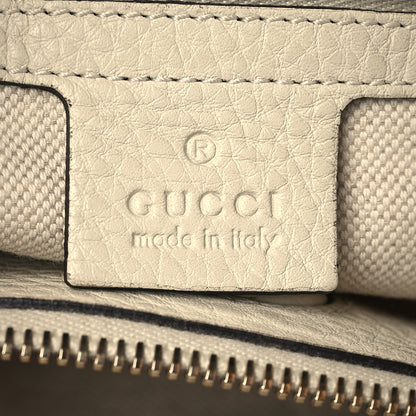 Gucci Pebbled Calfskin Medium Bamboo Shopper Tote Off White 6 of 12