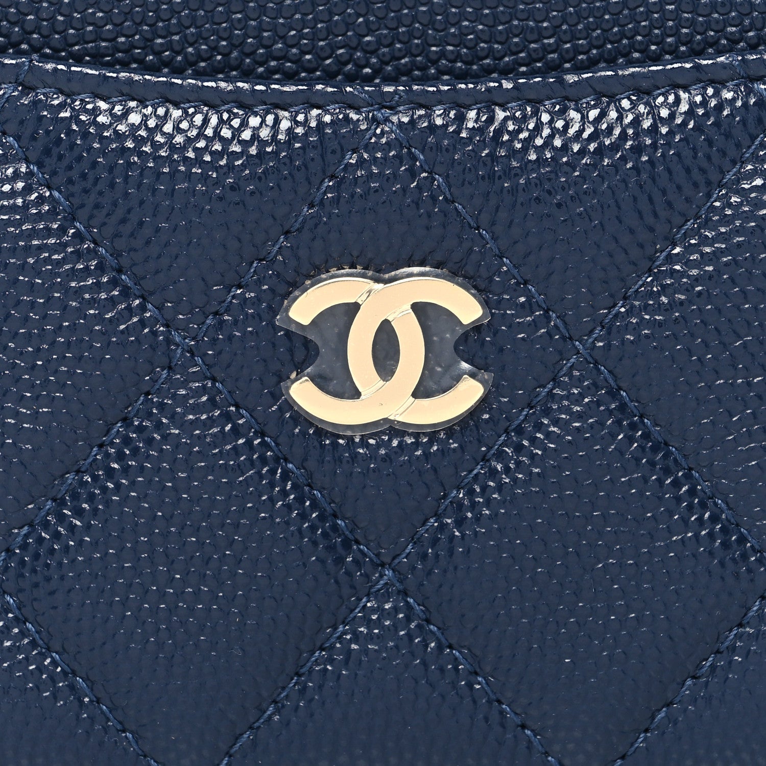 Chanel Caviar Quilted Card Holder Navy 9 of 10