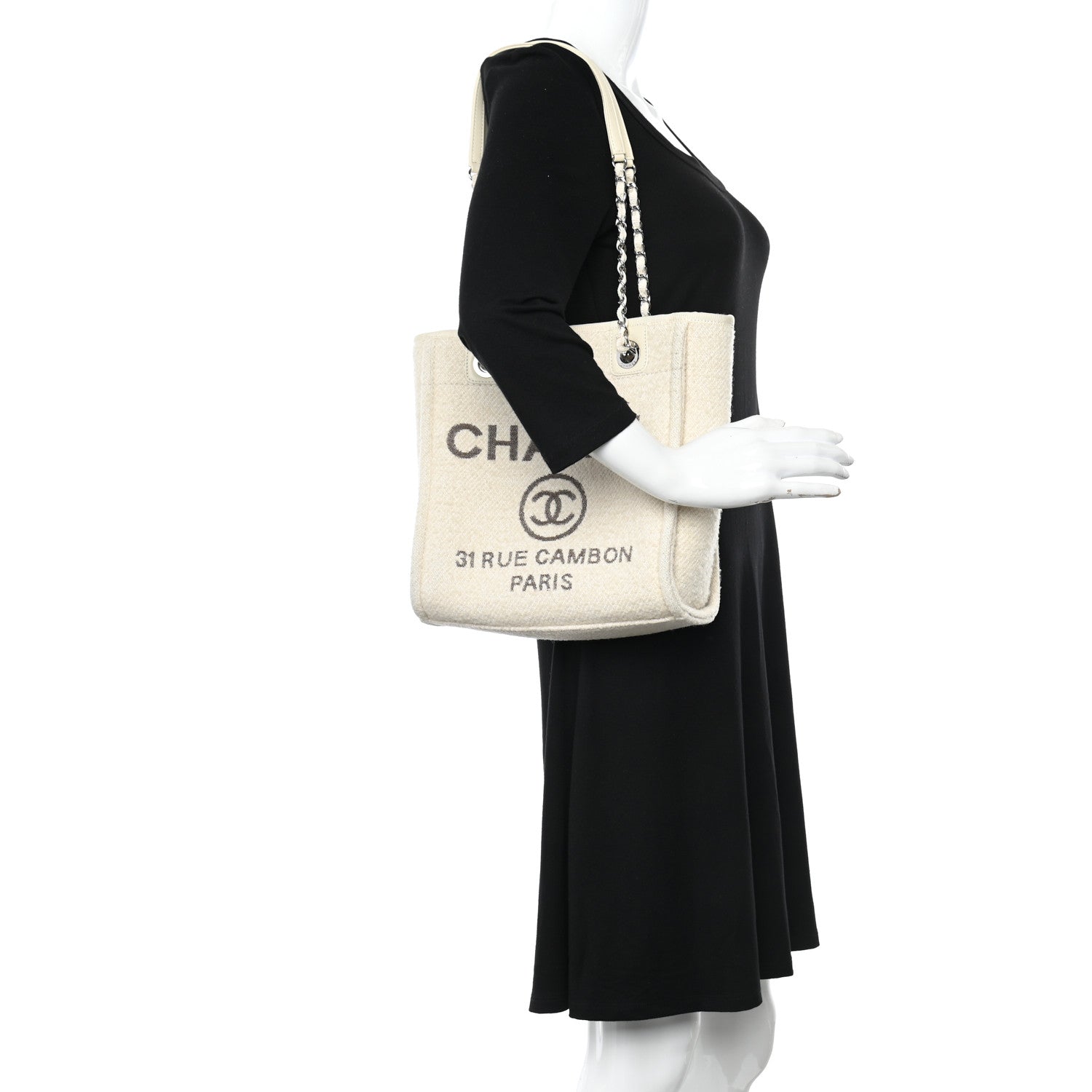 Chanel Mixed Fibers Small Deauville Tote Ecru 2 of 11
