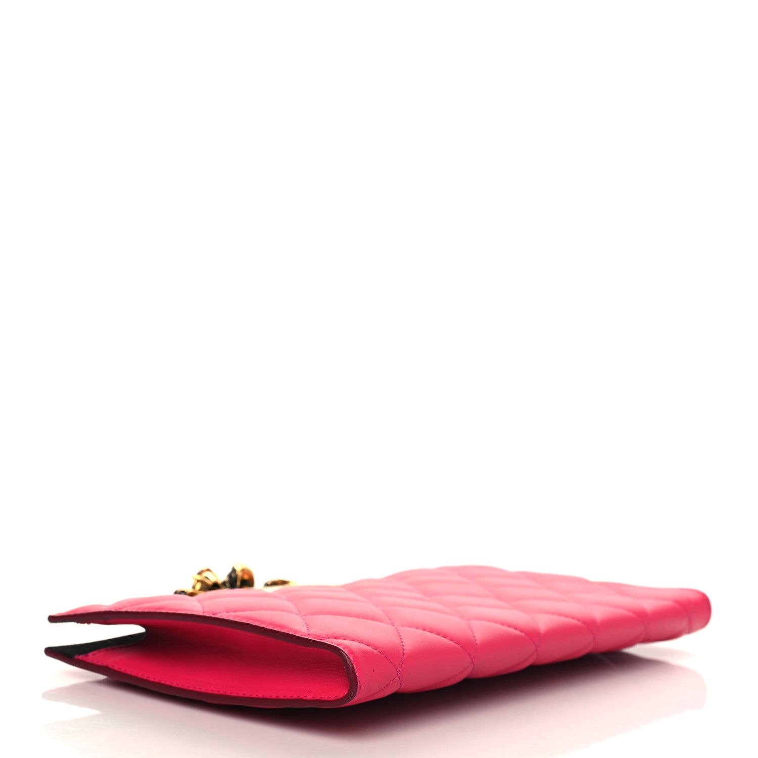 Alexander McQueen Nappa Quilted Knuckle Flat Clutch Orchid Pink 4 of 7