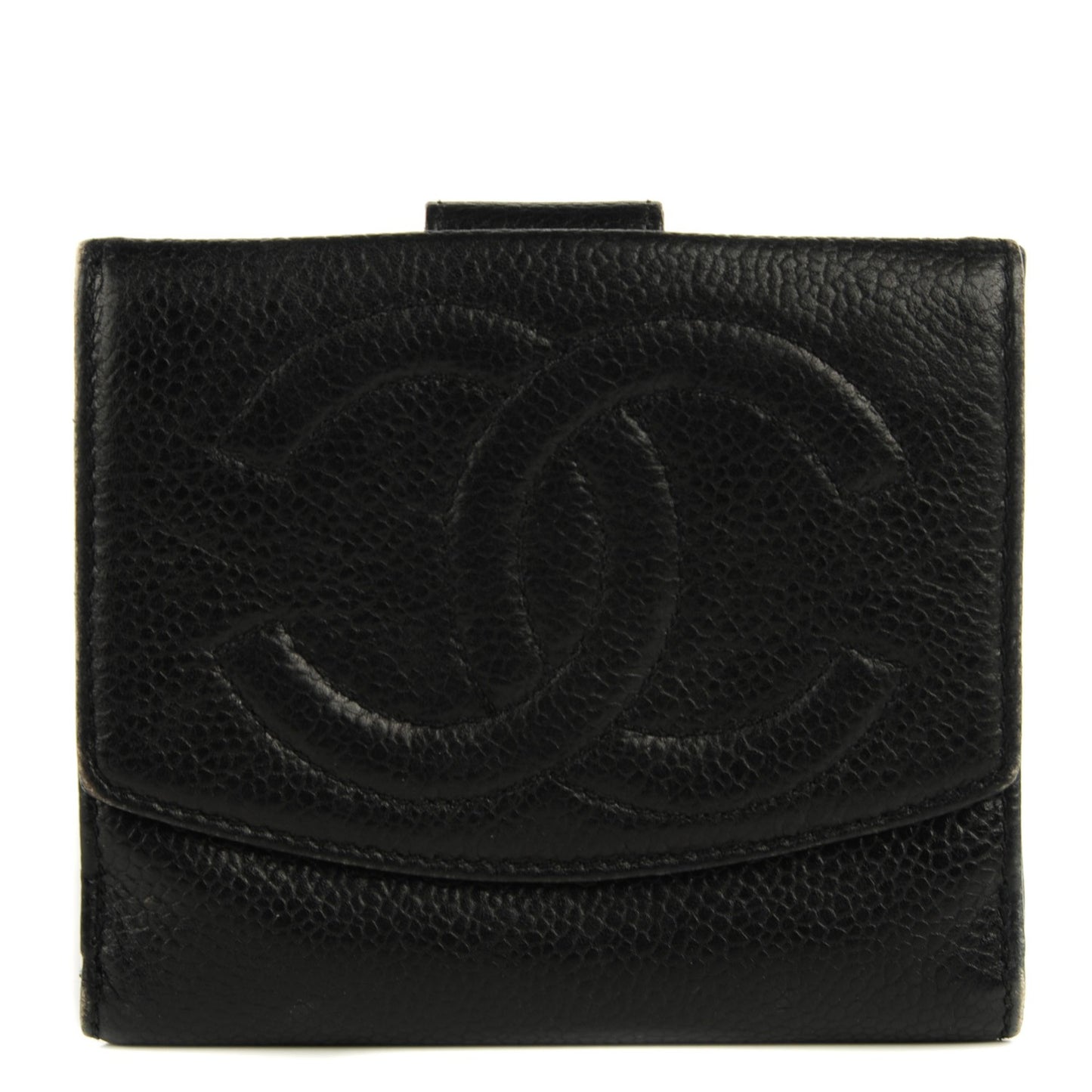 Caviar Timeless CC Compact French Wallet Black