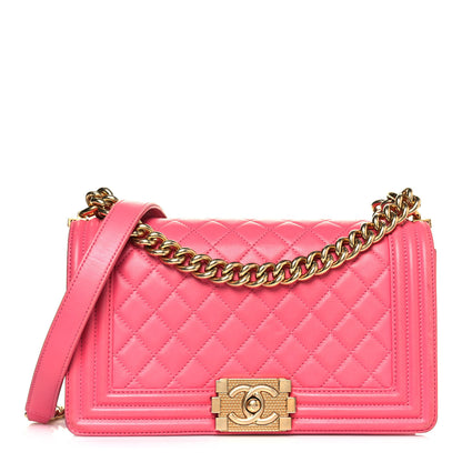 Chanel Calfskin Quilted Medium Boy Flap Pink 1 of 13