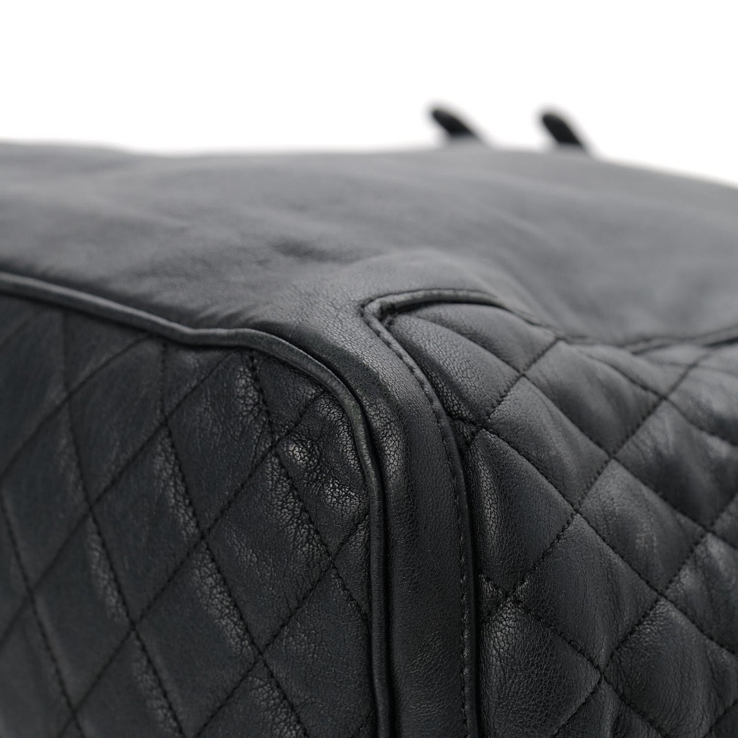 Lambskin Chain Embellished Blare Tote Black