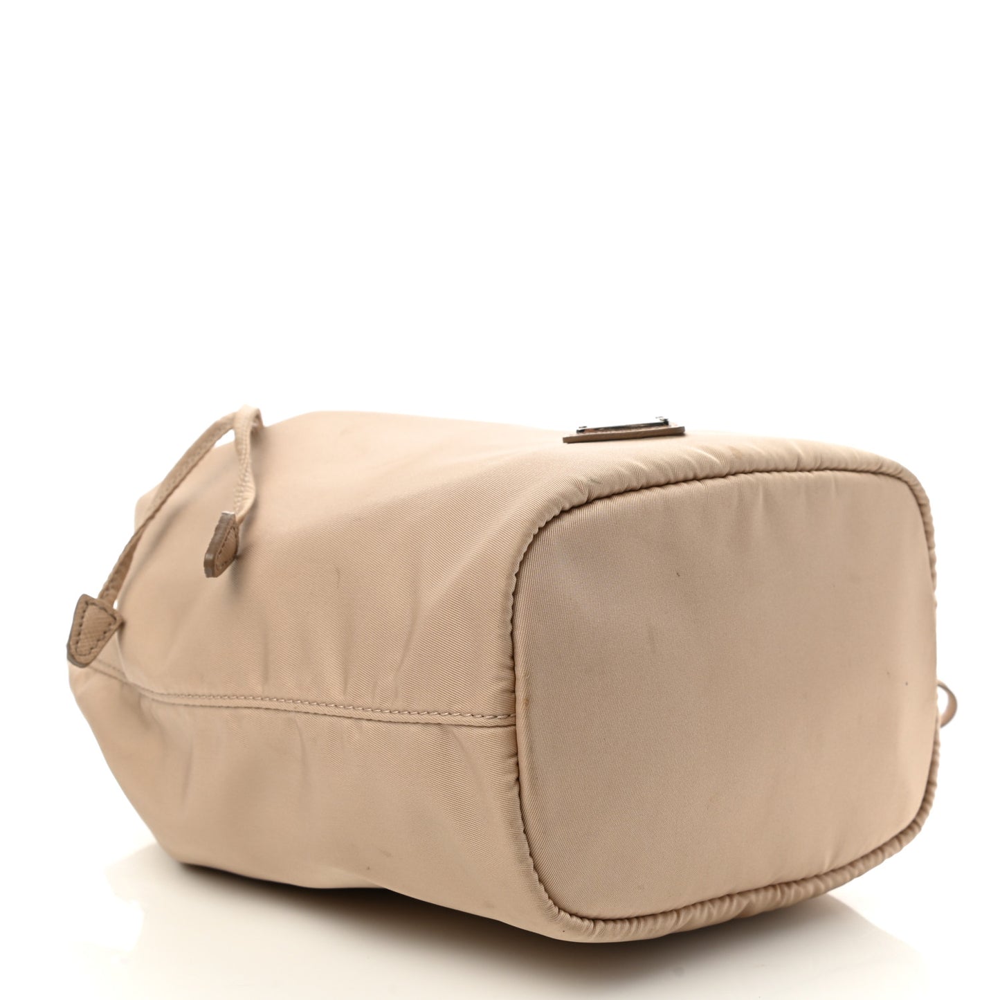 Saffiano Tessuto Nylon Vela Bucket Wristlet Cammeo