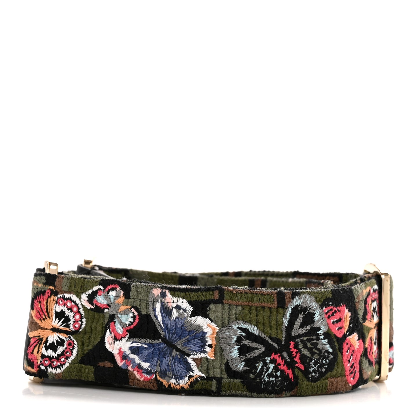 Canvas Camubutterfly Rockstud Guitar Strap Multicolor