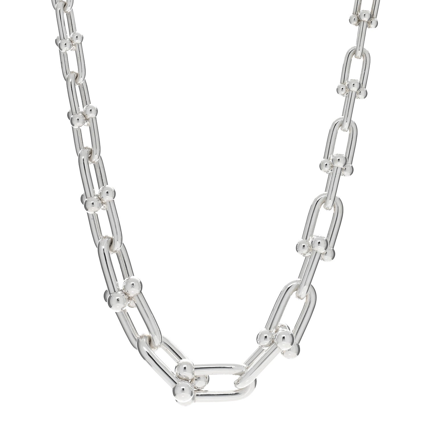 Tiffany Sterling Silver HardWear Graduated Link Necklace 1 of 5