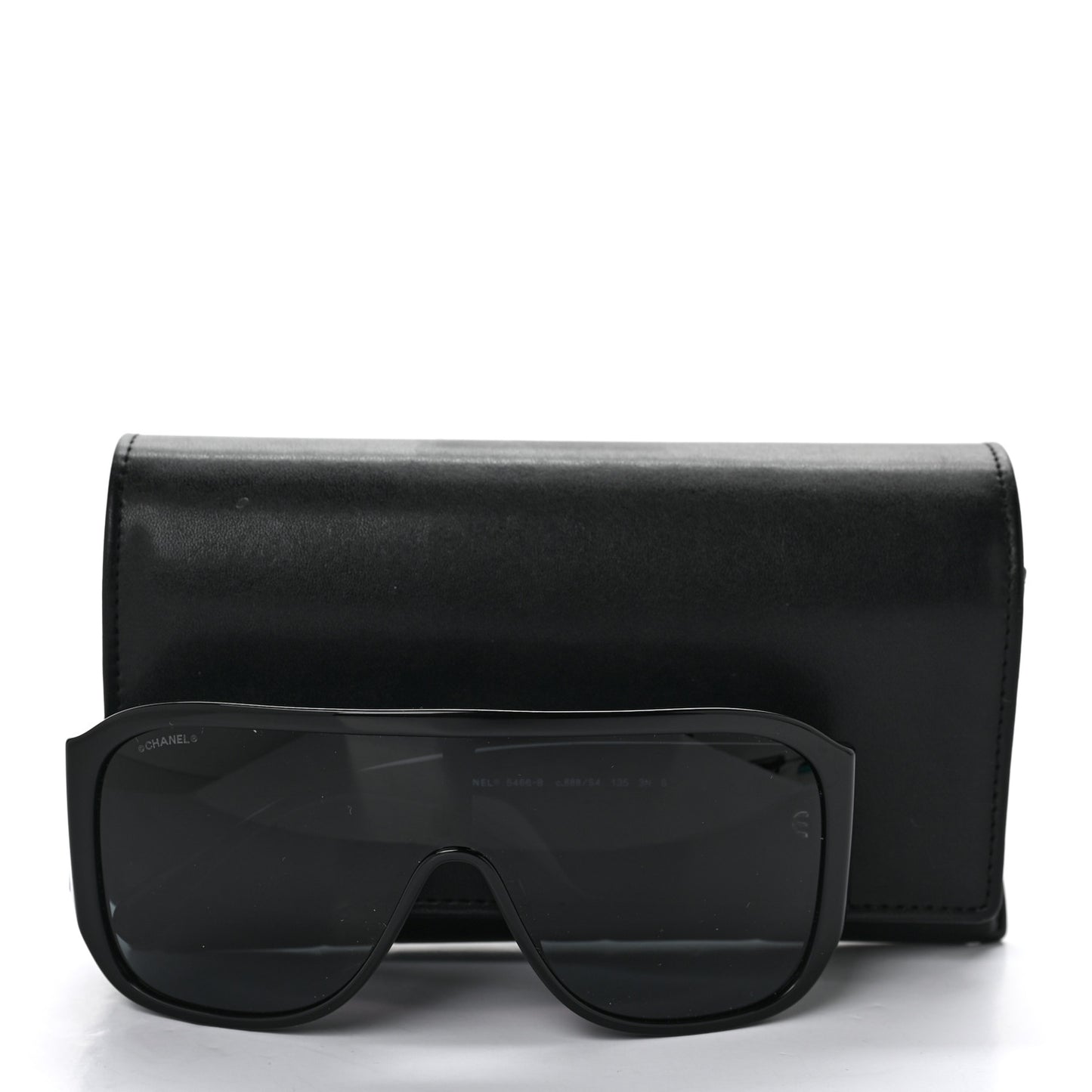 Acetate Crystal CC Shield Sunglasses 5466-B-A Black