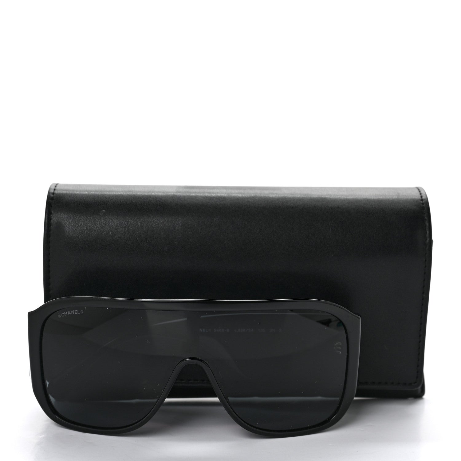 Chanel Acetate Crystal CC Shield Sunglasses 5466-B-A Black 7 of 7