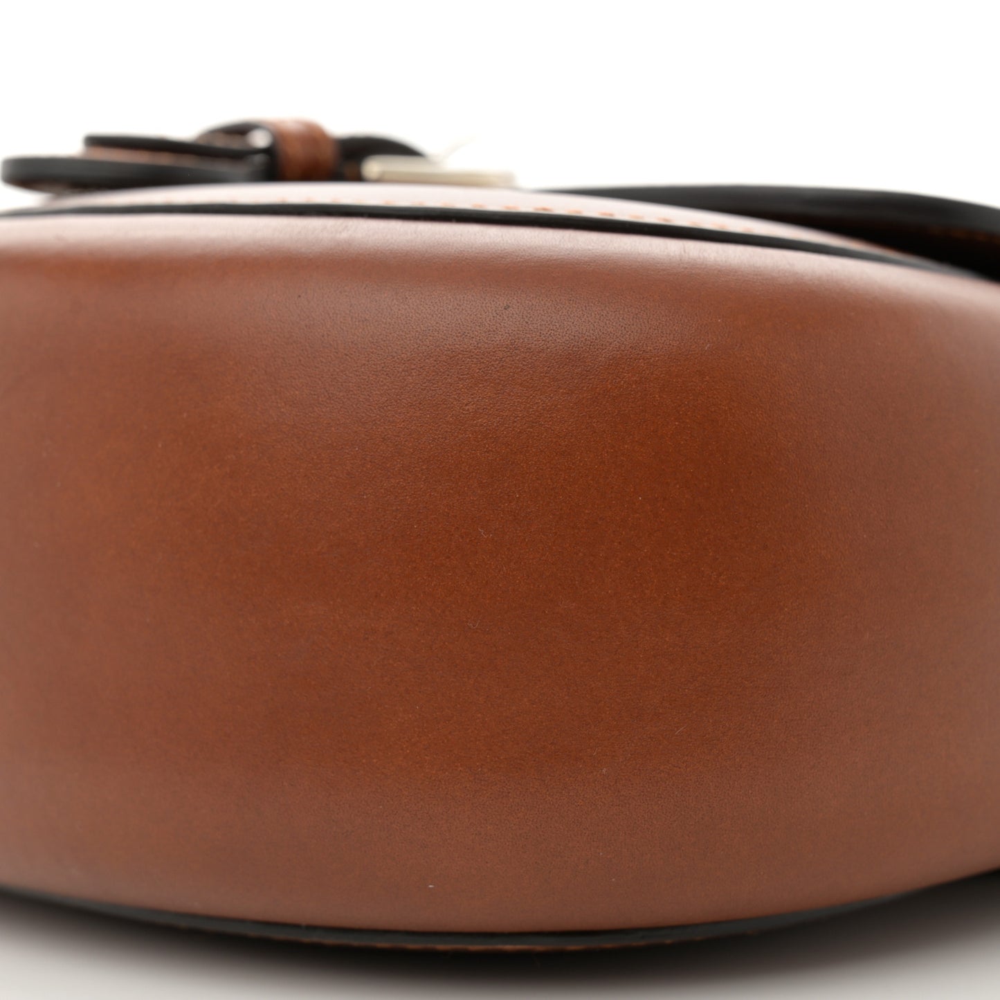 Calfskin Small Logo Shoulder Bag Brown