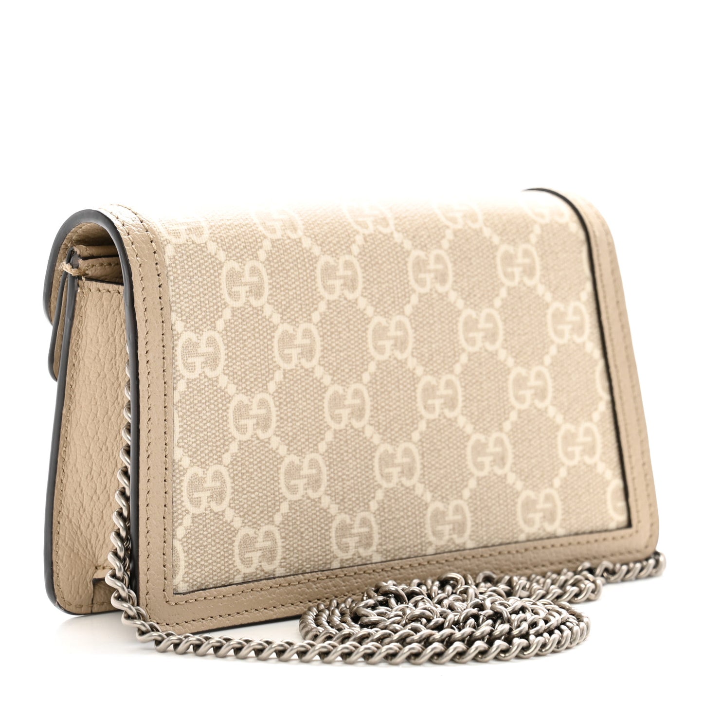 GG Supreme Monogram Textured Dollar Calfskin Super Mini Dionysus Shoulder Bag Beige Mystic White Oatmeal