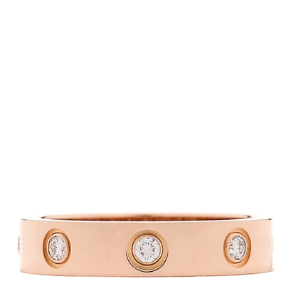 Cartier 18K Pink Gold 8 Diamond 4mm LOVE Wedding Band Ring 49 5 3 of 4