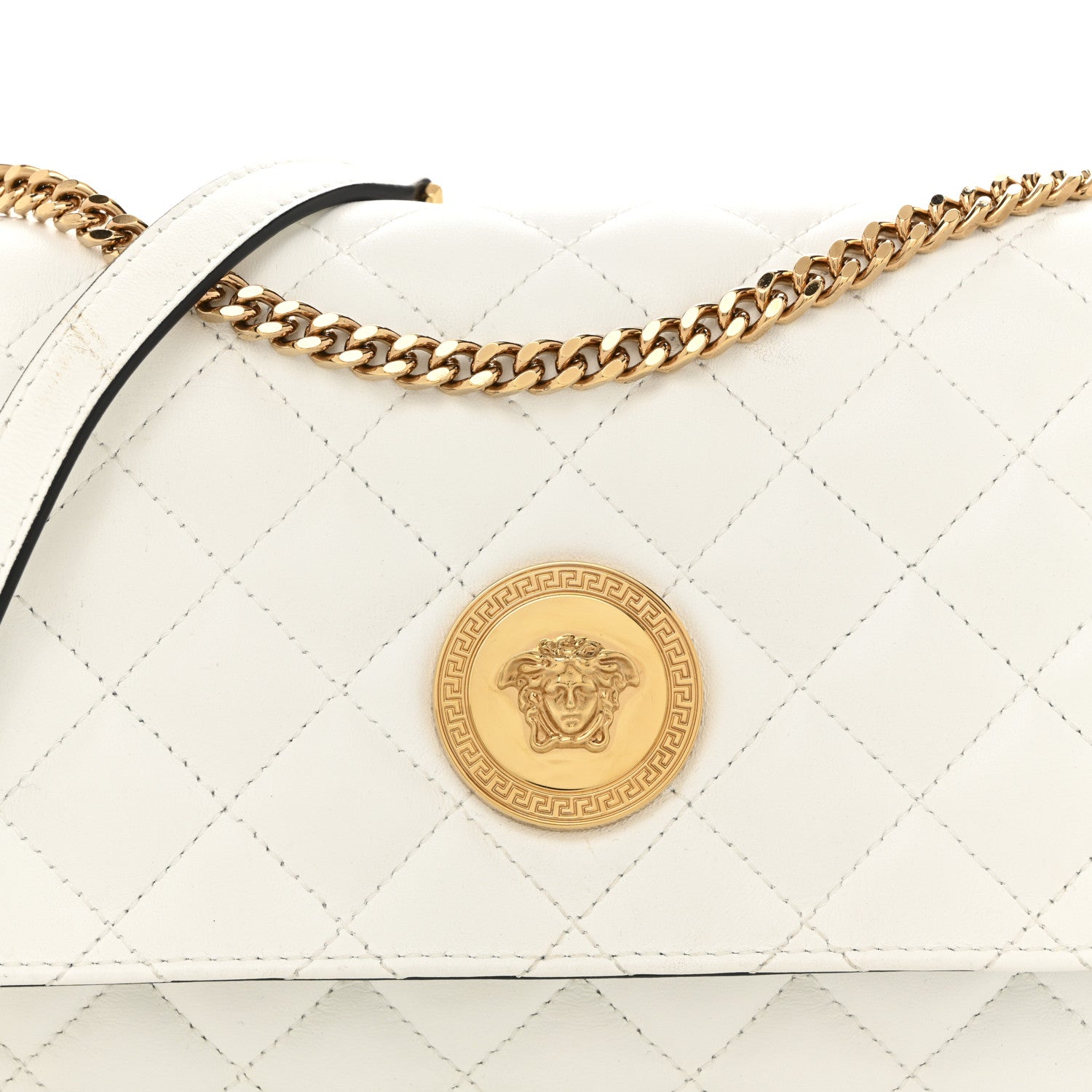 Versace Nappa Quilted Medusa Medium Chain Crossbody White 8 of 14