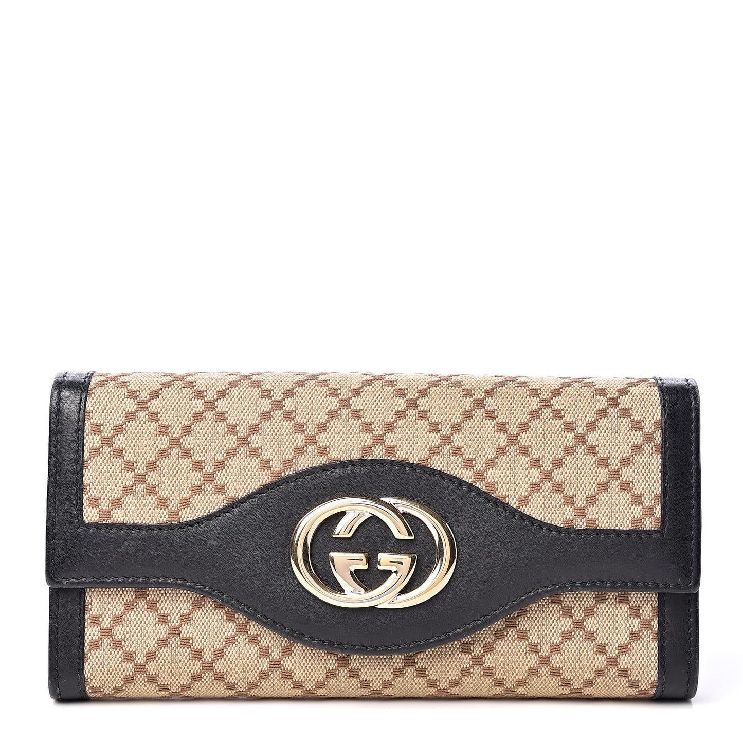 Diamante Interlocking G Continental Wallet Brown