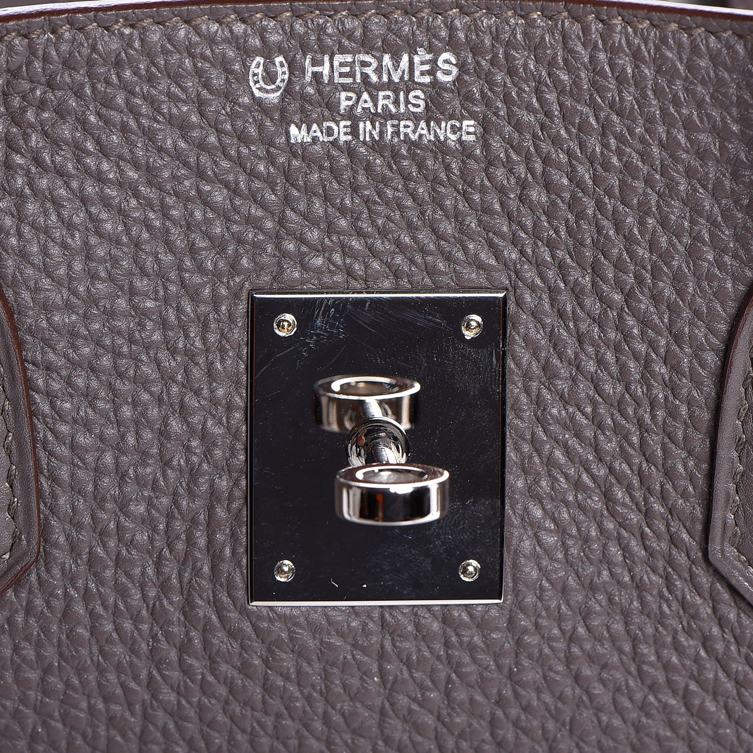 Hermes Togo Horeshoe Birkin 35 Etain Gris Perle 22 of 37