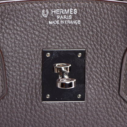 Hermes Togo Horeshoe Birkin 35 Etain Gris Perle 22 of 37