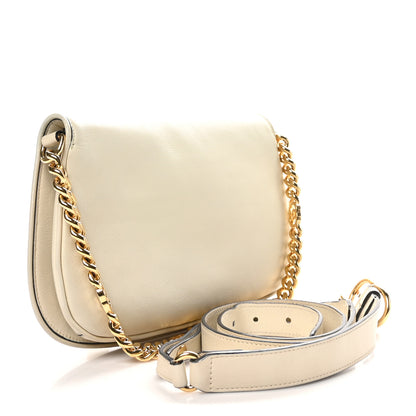 Gucci Roxy Calfskin Blondie Chain Shoulder Flap Bag Mystic White 3 of 10