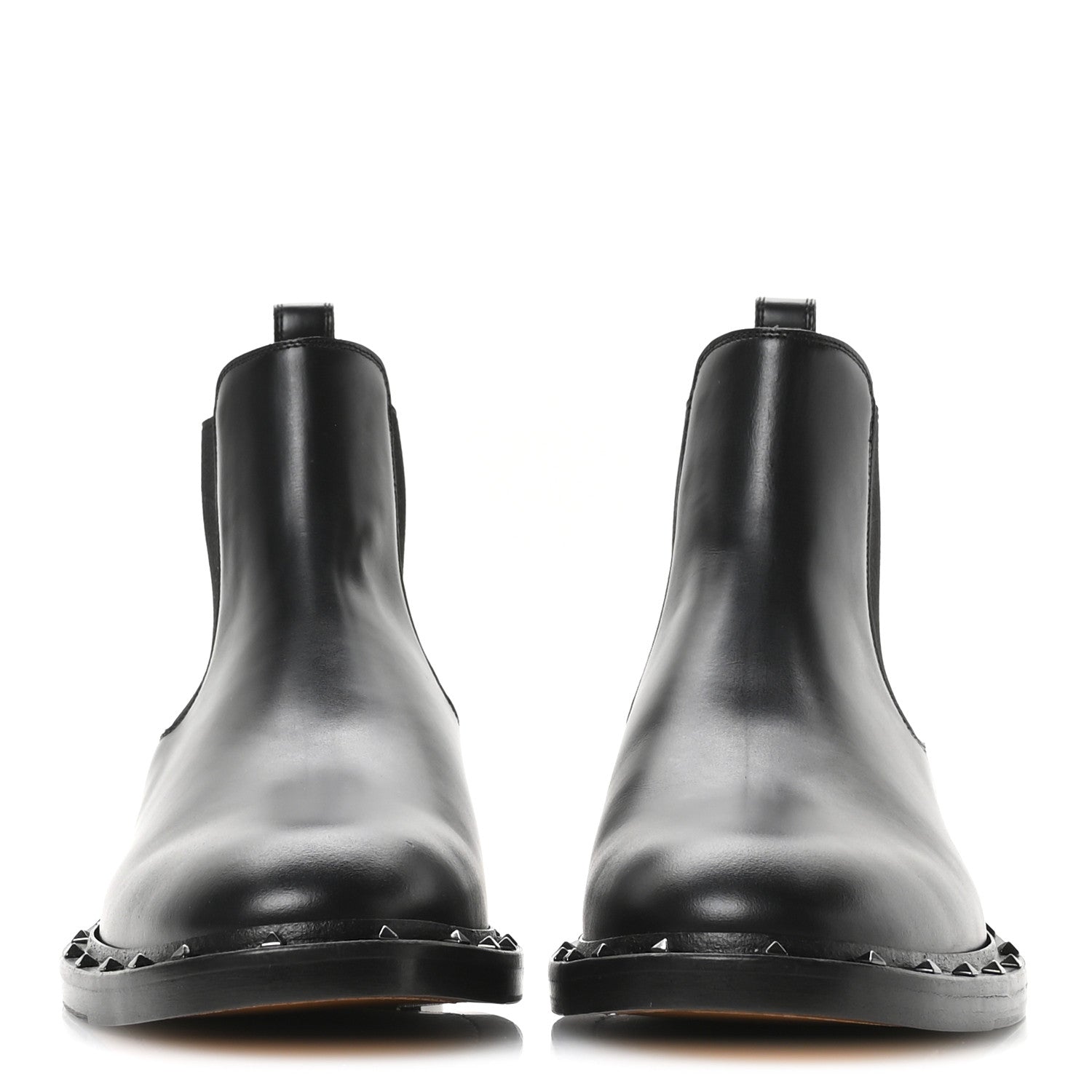 Valentino Garavani Calfskin Soul Rockstud Beatle Chelsea Ankle Boots 41 Black 5 of 18