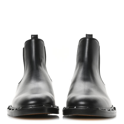 Valentino Garavani Calfskin Soul Rockstud Beatle Chelsea Ankle Boots 41 Black 5 of 18