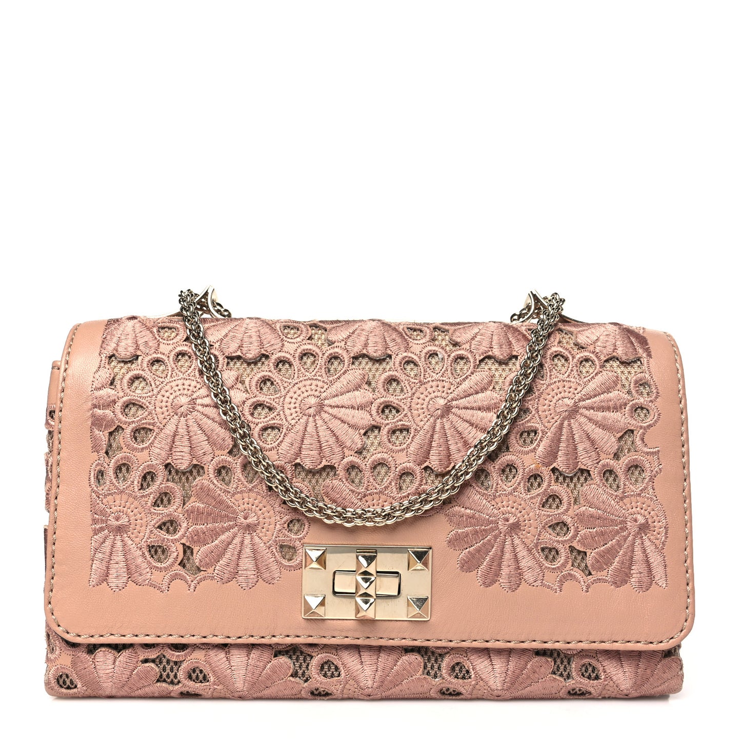 Nappa Lace Girello Flap Blush