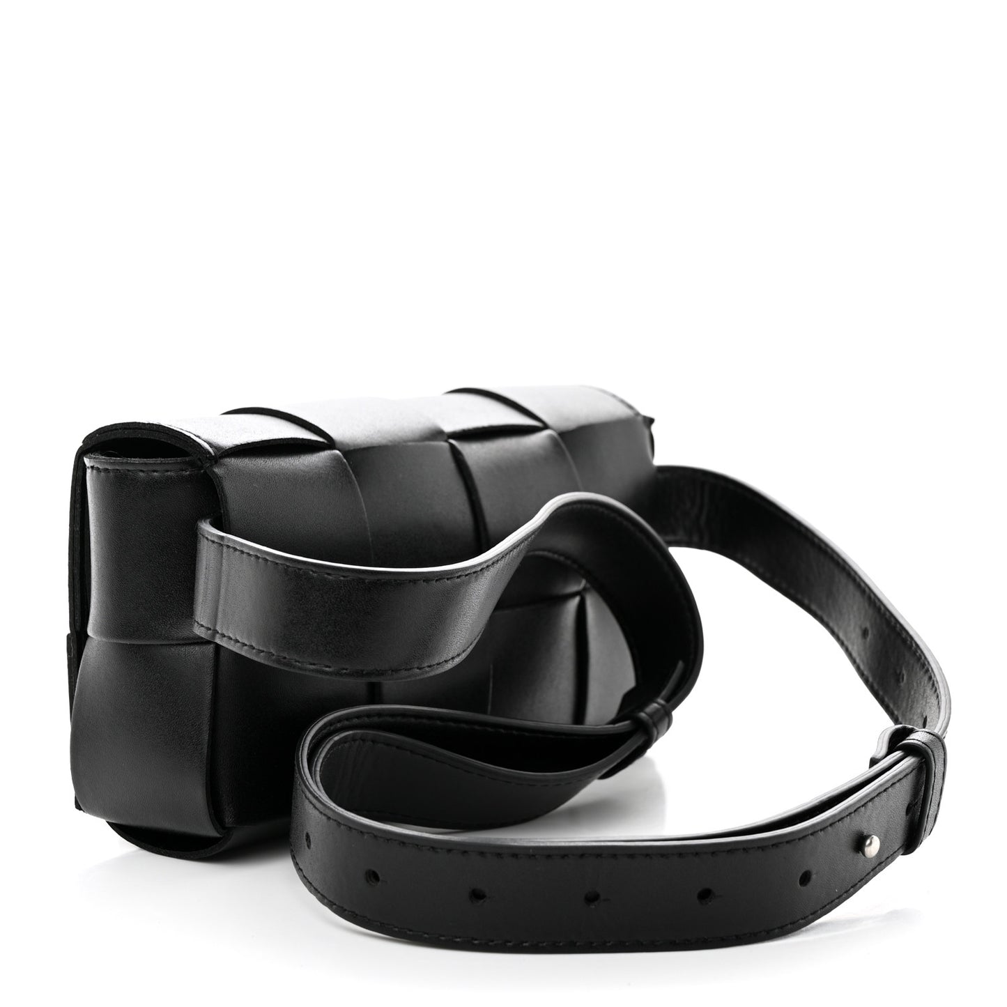Nappa Maxi Intreccio The Belt Cassette Bag Black
