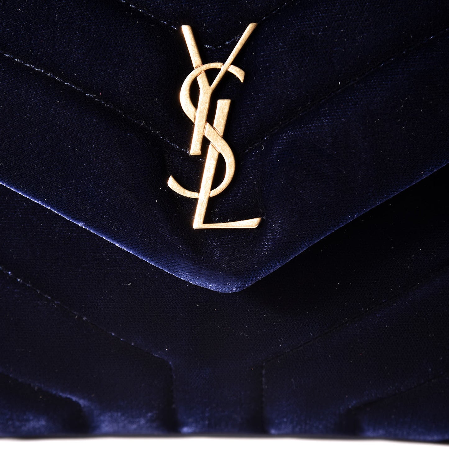 Velvet Y Quilted Monogram Toy Loulou Crossbody Bag Navy